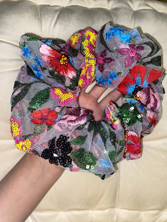 Embroidered Large Scrunchie