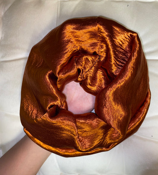 Fall Pumpkin Silk Large Scrunchie