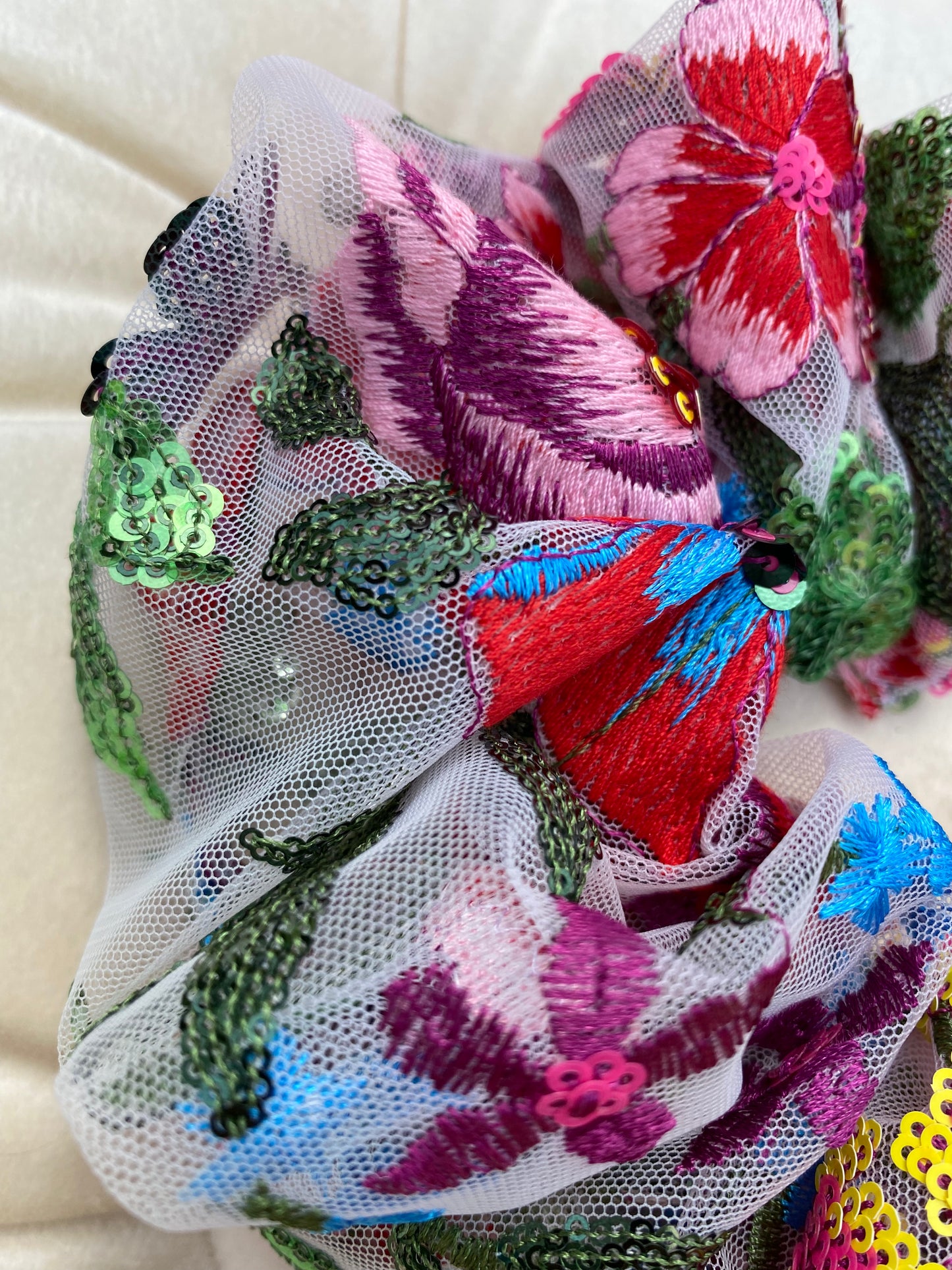 Embroidered Large Scrunchie