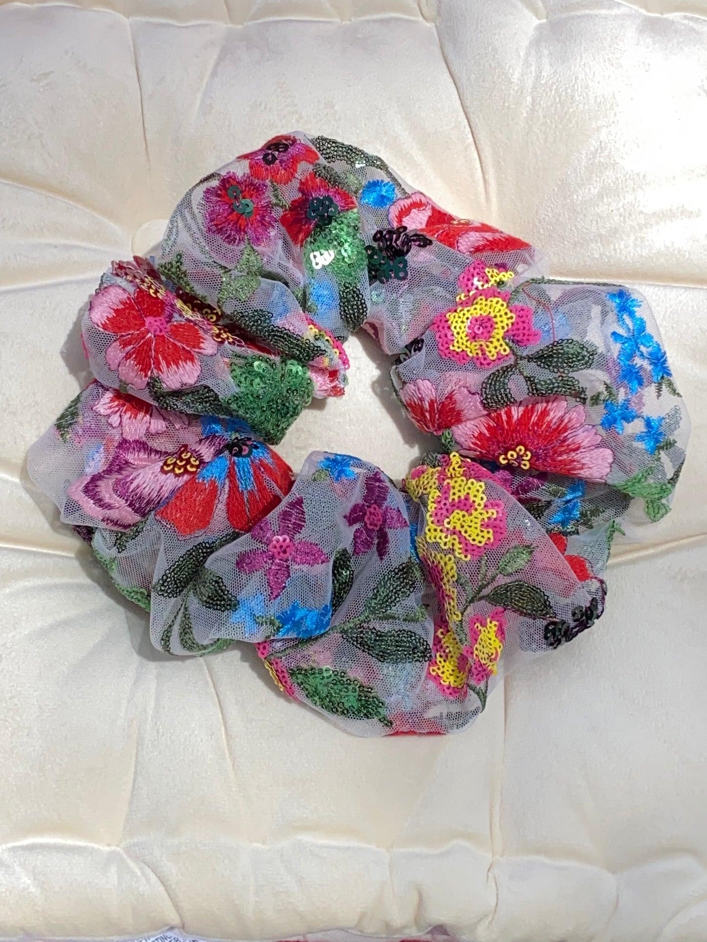 Embroidered Large Scrunchie